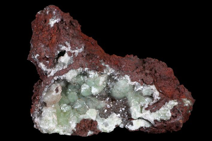 Gemmy, Adamite Crystals With Calcite - Ojuela Mine, Mexico #155317